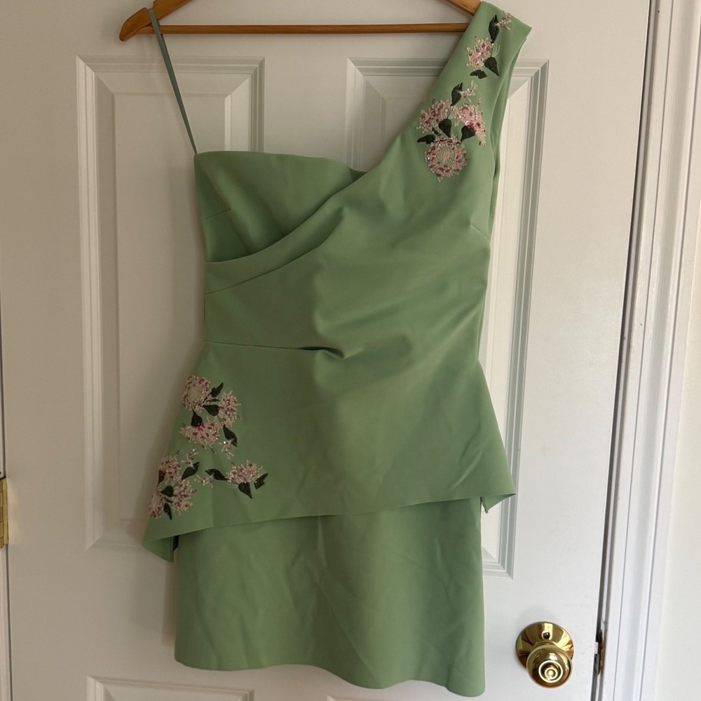 NWT Chiara Boni La Petite Robe One Shoulder Cocktail Dress Sequin Floral IT40/4 - Picture 6 of 16